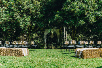 hay bales for wedding venue