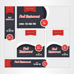 Food & Restuaruant Concept web Bannar set Design.