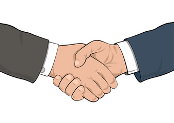 Handshake illustration. Business icon. Vector colorful illustration