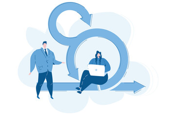 Agile project management. Vector illustration for web banner, infographics, mobile. 