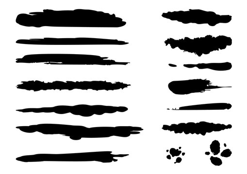 Art black grunge brushes set. Vector illustration