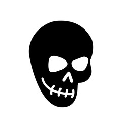 Black silhouette of a skull isolated on a white background.Vector illustration of a skull. Design for Halloween, Day of the dead, tattoos, prints