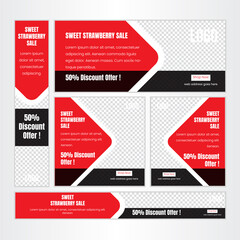 Food & Restuaruant Concept web Bannar set Design .	