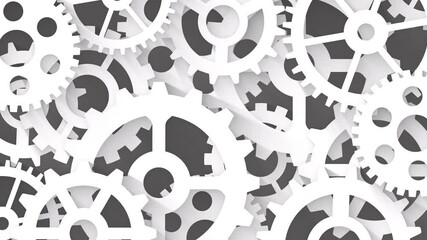 abstract industrial background with moving gears of different shapes and sizes, financial technology or business concept