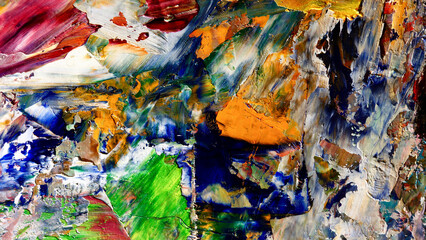 Colorful abstract background wallpaper. Modern motif visual art.  Mixtures of oil paint. Trendy...