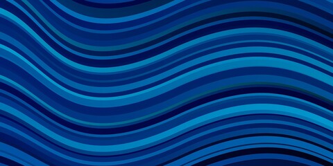 Dark BLUE vector pattern with curved lines. Illustration in abstract style with gradient curved.  Best design for your posters, banners.