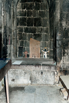 SEVAN, ARMENIA - JULY 17, 2014: Interior of the Sevanavank (Sevan Monastery), a monastic complex on a  shore of Lake Sevan in the Gegharkunik Province of Armenia