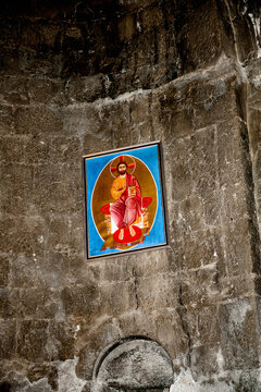 SEVAN, ARMENIA - JULY 17, 2014: Interior of the Sevanavank (Sevan Monastery), a monastic complex on a  shore of Lake Sevan in the Gegharkunik Province of Armenia