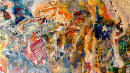 Colorful abstract background wallpaper. Modern motif visual art.  Mixtures of oil paint. Trendy...