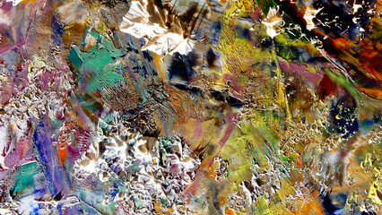 Colorful abstract background wallpaper. Modern motif visual art.  Mixtures of oil paint. Trendy...