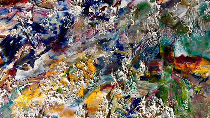 Colorful abstract background wallpaper. Modern motif visual art.  Mixtures of oil paint. Trendy...
