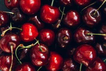 Background of ripe cherries