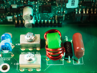 macro close-up of electronic control board
