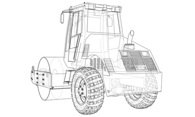 Construction machine. Asphalt compactor