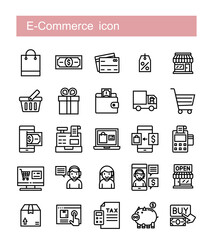 Simple Set of  E-commerce vector icon. Illustration isolated for graphic and web design. Editable Stroke. 64x64 Pixel Perfect