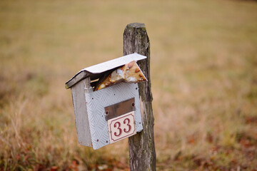 homemade mailbox on the farm
