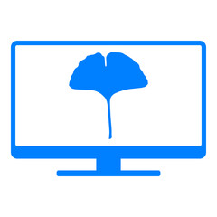 Ginkgo Blatt und Monitor
