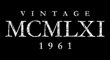 Vintage MCMLXI 1961 Roman (Distressed White)