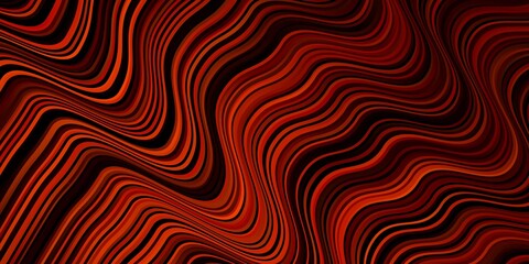 Dark Orange vector background with bent lines. Abstract illustration with gradient bows. Best design for your ad, poster, banner.