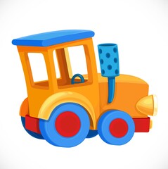 Naklejka premium Toy tractor multi-colored object isolated on white background