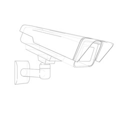Outline CCTV camera. Security camera