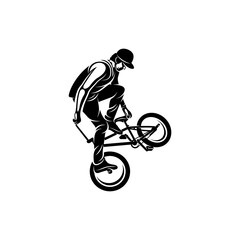 BMX Rider design vector template, illustration, silhouette