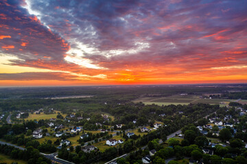Aerial Sunrise in Plainsboro Princeton New Jersey