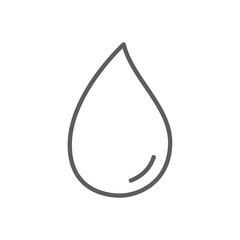 Water drop outline icon isolated on white background. Black thin line water drop contour. Icon for web site, app and oil logo template. Creative art concept, vector illustration