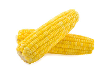 Corn cob isolated on white background