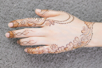 Bridal mehndi- henna tattoo on women hands. mehndi is a traditional indian decorative art. ( mehndi hands)