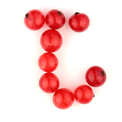 Alphabet of red berries