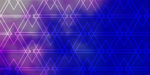 Light Pink, Blue vector pattern with lines, triangles. Modern gradient illustration with colorful triangles. Pattern for commercials.