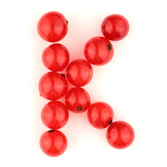 Alphabet of red berries