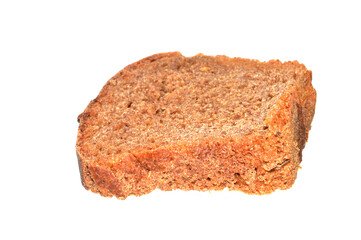 brown bread isolated on white background