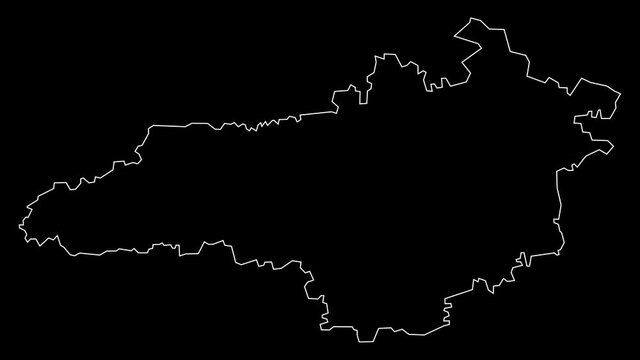 Kirovohrad Ukraine region map outline animation