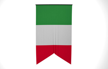 Italy Flag, Wavy Fabric Flag, 3D Render