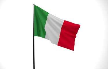 Italy Flag, Wavy Fabric Flag, 3D Render