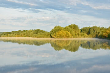 Fototapeta premium gentle beautiful dawn on a small river