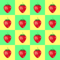 Strawberries on a colored background