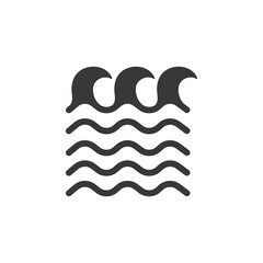 High waves on the sea. Icon. Weather glyph vector illustration