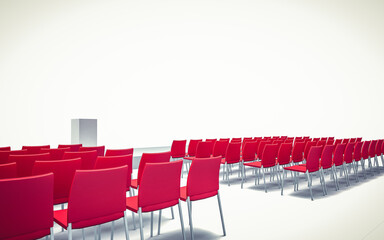 Fototapeta premium 3d Illustration of Conference hall with chairs