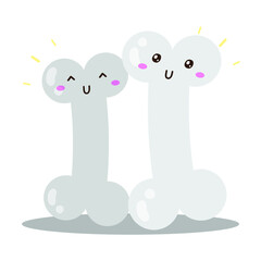 Cute happy bone character vector design