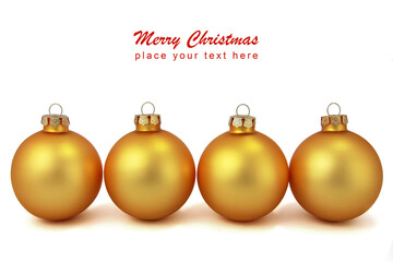 christmas balls on white background