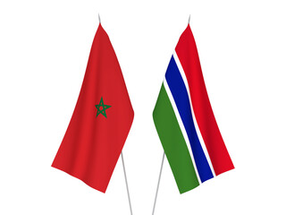 Morocco and Republic of Gambia flags