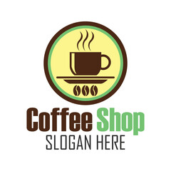 coffee shop logos, label, badge with text space for your slogan tagline,  vector illustration.