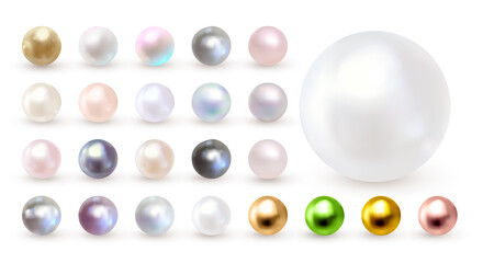 Pearl set isolated on transparent background.