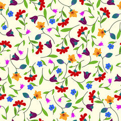 Fototapeta na wymiar floral seamless pattern summer vintner color combination for textile printing digital printing screen printing vector illustration 