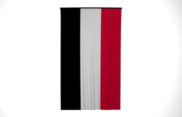 Yemen Flag, Wavy Fabric Flag, 3D Render