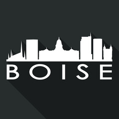 Fototapeta premium Boise Flat Icon Skyline Silhouette Design City Vector Art Famous Buildings.