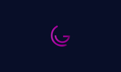 Abstract, minimal, simple and alphabet letter icon CG or GC logo 